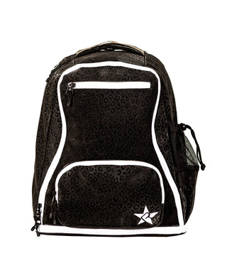 Mochila Cheer Leopard Black - Cierre Blanco