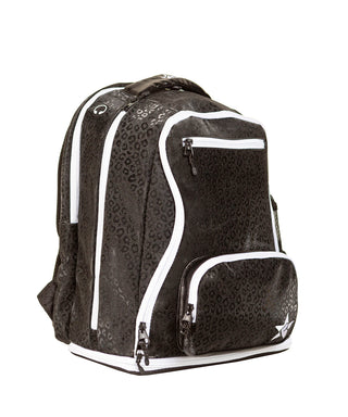 Mochila Cheer Leopard Black - Cierre Blanco