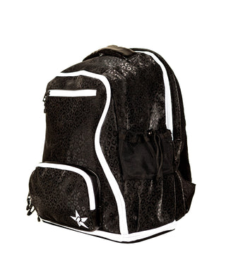 Mochila Cheer Leopard Black - Cierre Blanco