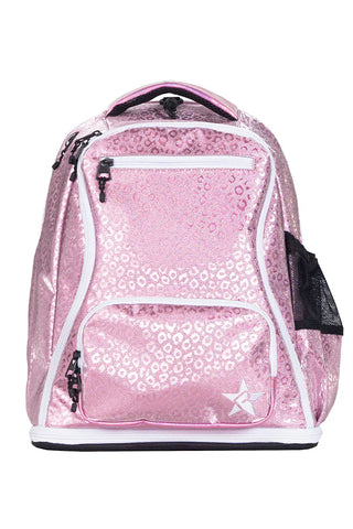 Mochila Cheer Leopard Pink - Cierre Blanco