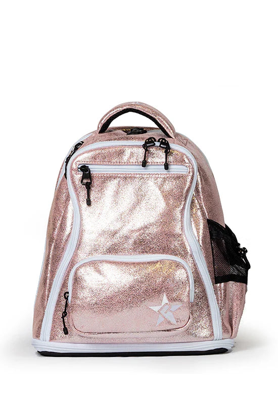 Mochila Cheer Baby Faux Suede Pink Champagne - Cierre Blanco