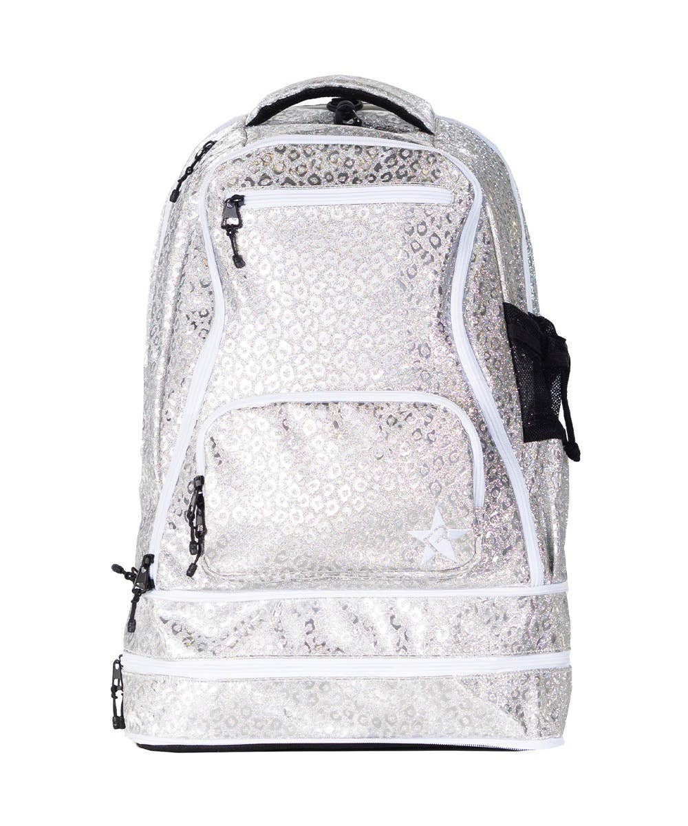 Mochila Cheer Baby Leopard Silver - Cierre Blanco