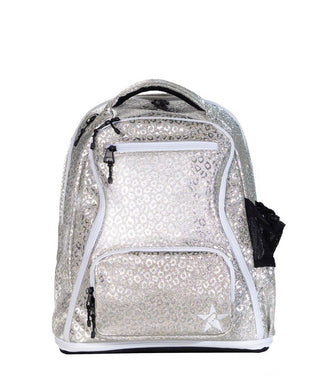 Mochila Cheer Baby Leopard Silver - Cierre Blanco