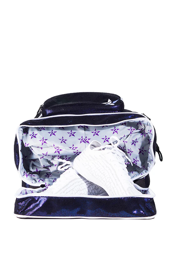 Mochila Cheer Faux Suede Midnight - Cierre Blanco